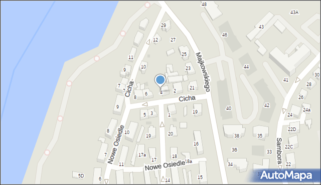 Kartuzy, Cicha, 4, mapa Kartuzy