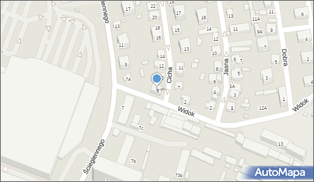 Katowice, Cicha, 8, mapa Katowic