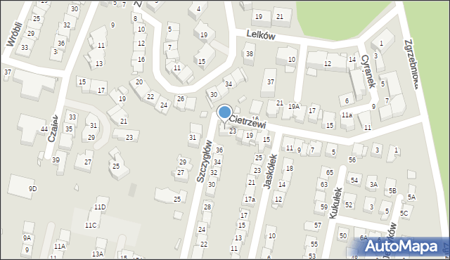 Katowice, Cietrzewi, 25, mapa Katowic