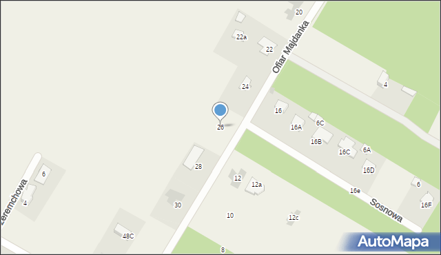 Kazimierzówka, Cienista, 26, mapa Kazimierzówka