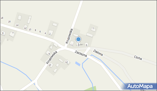 Kępie Zaleszańskie, Cicha, 3, mapa Kępie Zaleszańskie