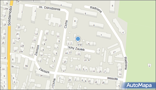 Kępno, Cichy Zaułek, 3, mapa Kępno