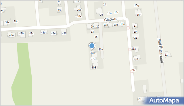 Kiełczów, Cisowa, 37A, mapa Kiełczów