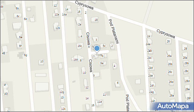 Kiełczów, Cisowa, 7a, mapa Kiełczów