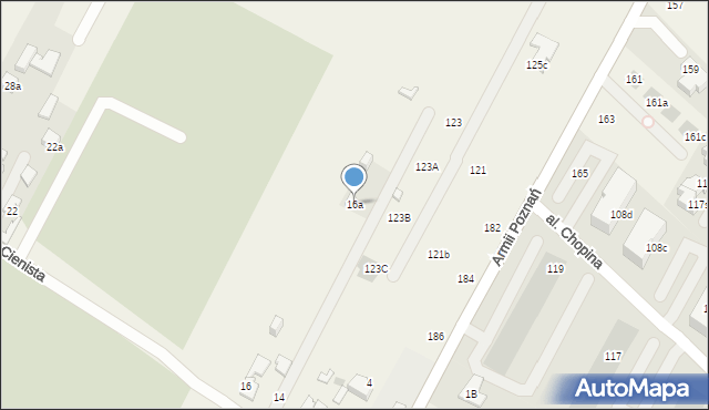 Kiełpin, Cienista, 16a, mapa Kiełpin