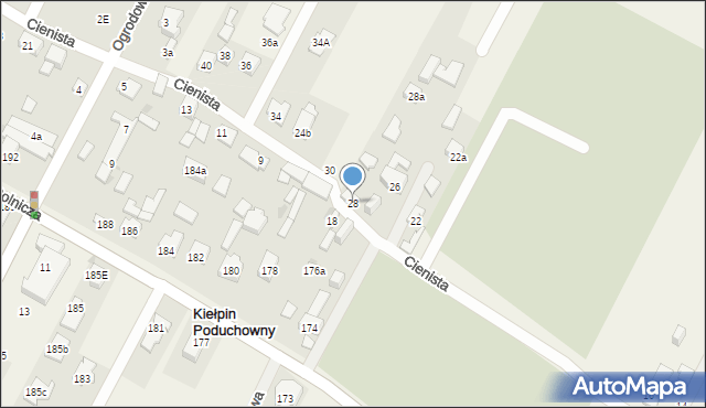 Kiełpin, Cienista, 28, mapa Kiełpin