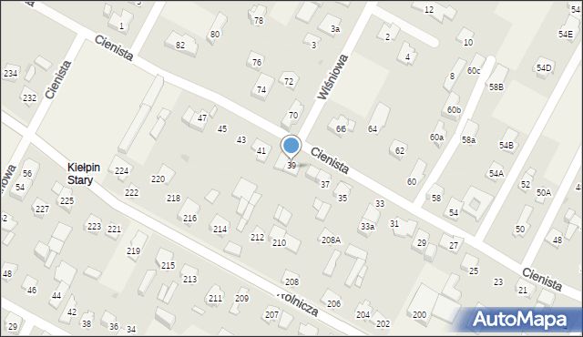 Kiełpin, Cienista, 39, mapa Kiełpin