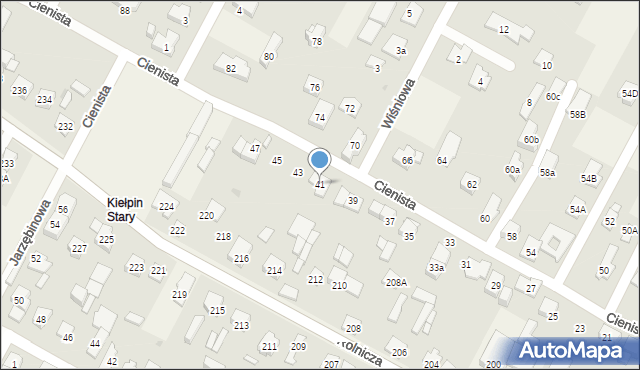 Kiełpin, Cienista, 41, mapa Kiełpin