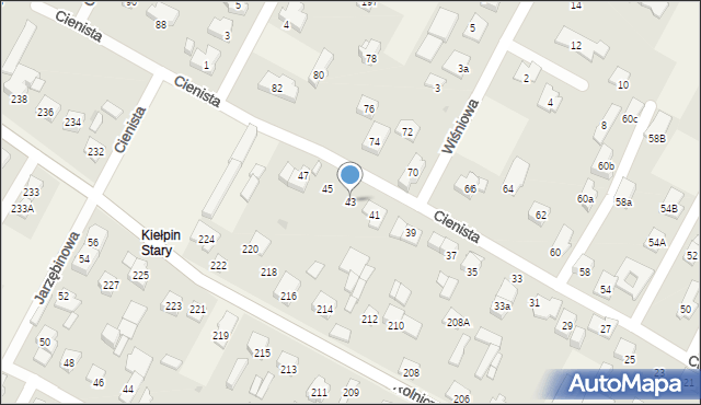 Kiełpin, Cienista, 43, mapa Kiełpin