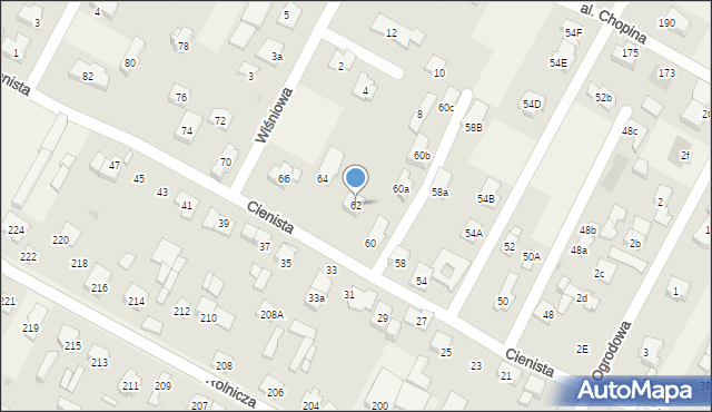 Kiełpin, Cienista, 62, mapa Kiełpin