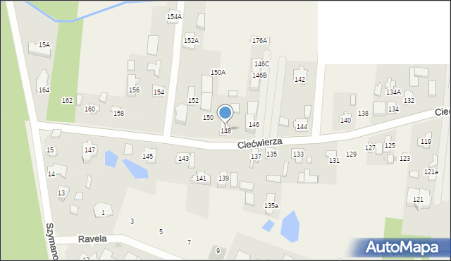 Klaudyn, Ciećwierza Józefa, plut., 148, mapa Klaudyn