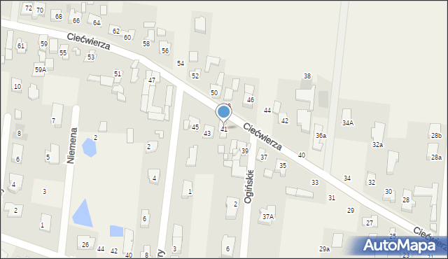 Klaudyn, Ciećwierza Józefa, plut., 41, mapa Klaudyn