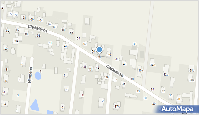 Klaudyn, Ciećwierza Józefa, plut., 48, mapa Klaudyn
