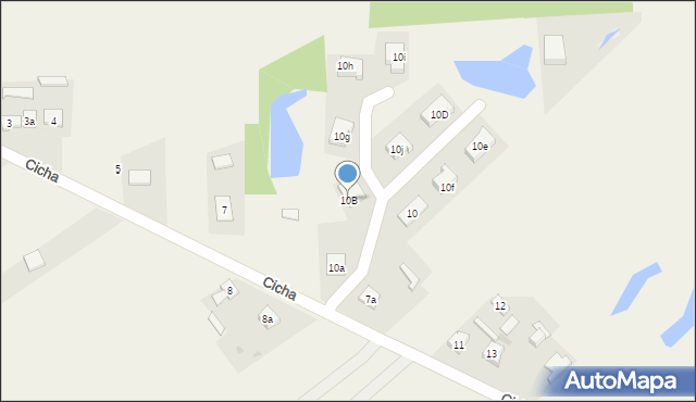 Kolonia Borek, Cicha, 10B, mapa Kolonia Borek