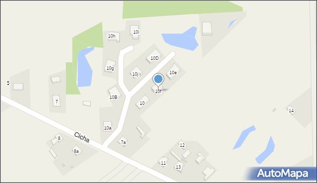 Kolonia Borek, Cicha, 10f, mapa Kolonia Borek