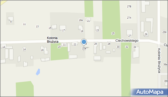 Kolonia Brużyca, Ciechowskiego Grzegorza, 22a, mapa Kolonia Brużyca