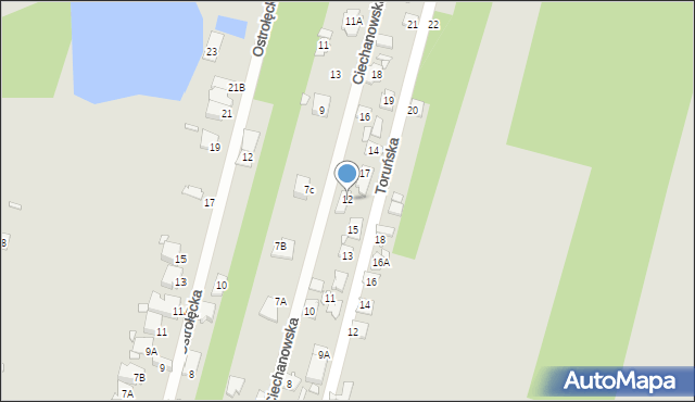 Konstancin-Jeziorna, Ciechanowska, 12, mapa Konstancin-Jeziorna