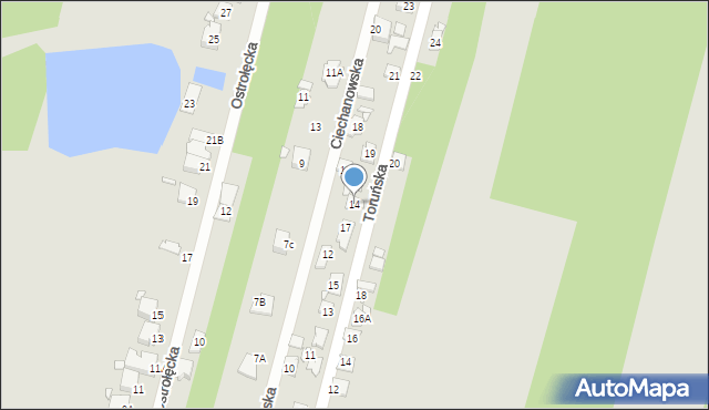 Konstancin-Jeziorna, Ciechanowska, 14, mapa Konstancin-Jeziorna