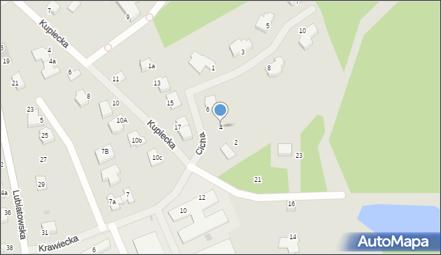 Koszalin, Cicha, 4, mapa Koszalina