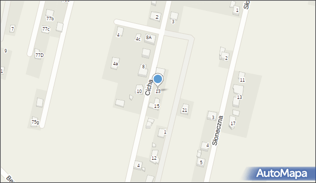 Koszęcin, Cicha, 13, mapa Koszęcin