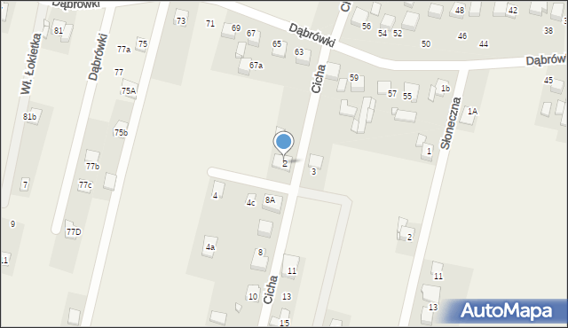 Koszęcin, Cicha, 2, mapa Koszęcin