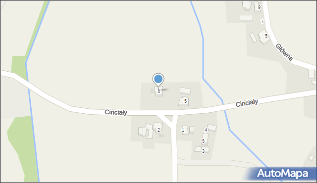 Kozakowice Górne, Cinciały Andrzeja, dr., 3, mapa Kozakowice Górne
