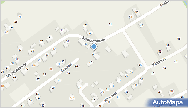 Kozy, Cisowa, 48, mapa Kozy