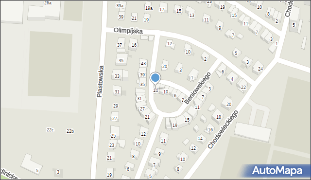 Kraków, Cichy Kącik, 14, mapa Krakowa