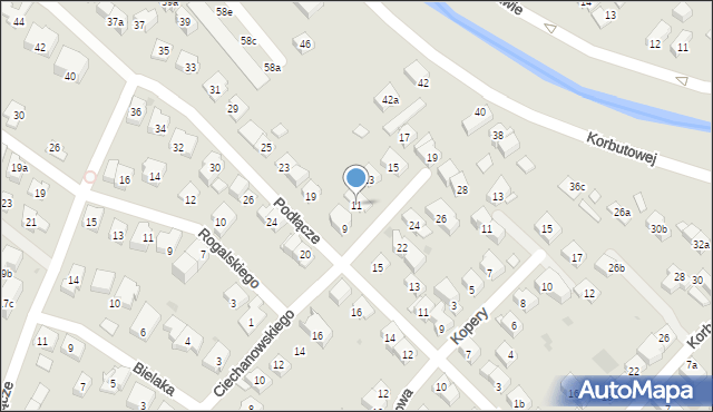 Kraków, Ciechanowskiego Stanisława, 11, mapa Krakowa