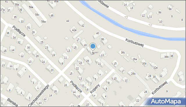 Kraków, Ciechanowskiego Stanisława, 28, mapa Krakowa