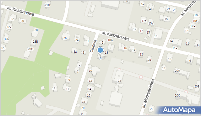 Kraków, Cisowa, 6, mapa Krakowa