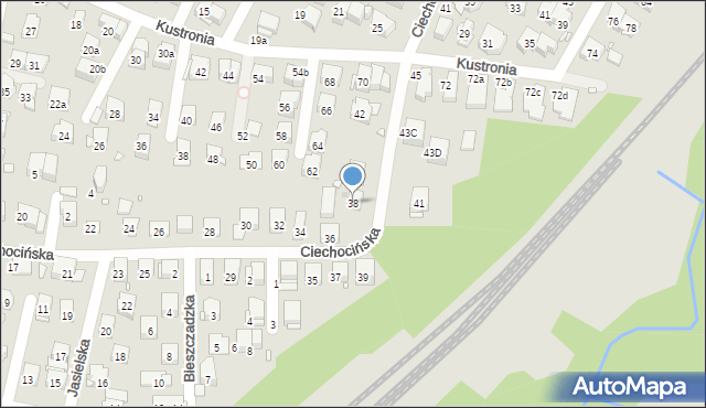 Kraków, Ciechocińska, 38, mapa Krakowa