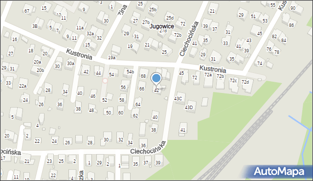 Kraków, Ciechocińska, 42, mapa Krakowa