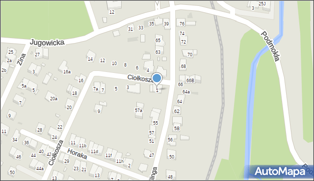 Kraków, Ciołkosza Adama, 1, mapa Krakowa