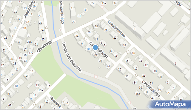 Kraków, Cieplińskiego-Pługa Łukasza, 16, mapa Krakowa