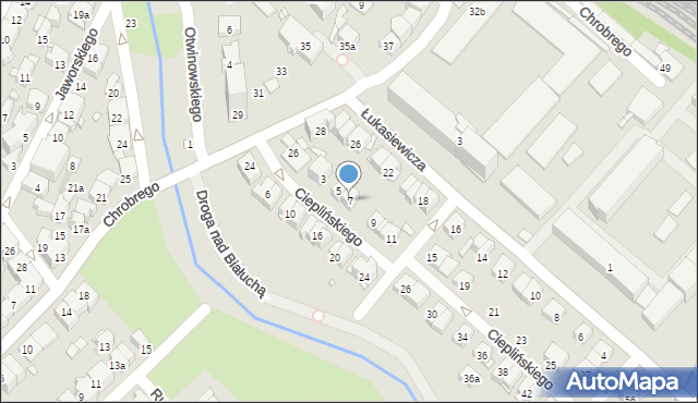 Kraków, Cieplińskiego-Pługa Łukasza, 7, mapa Krakowa