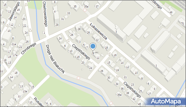 Kraków, Cieplińskiego-Pługa Łukasza, 9, mapa Krakowa