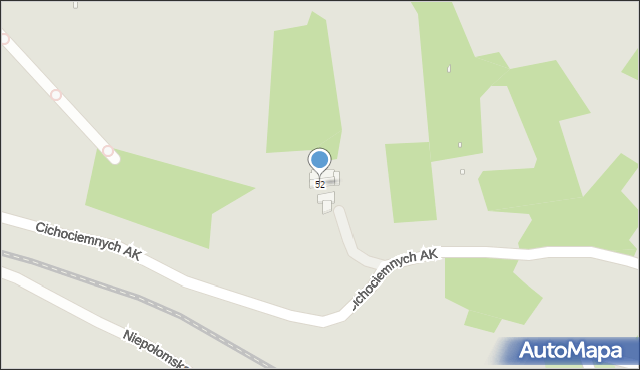 Kraków, Cichociemnych AK, 52, mapa Krakowa