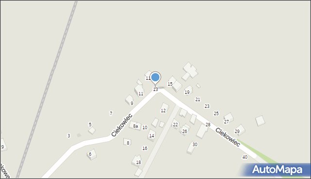 Kraków, Ciekowiec, 13, mapa Krakowa