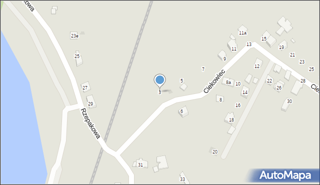 Kraków, Ciekowiec, 3, mapa Krakowa