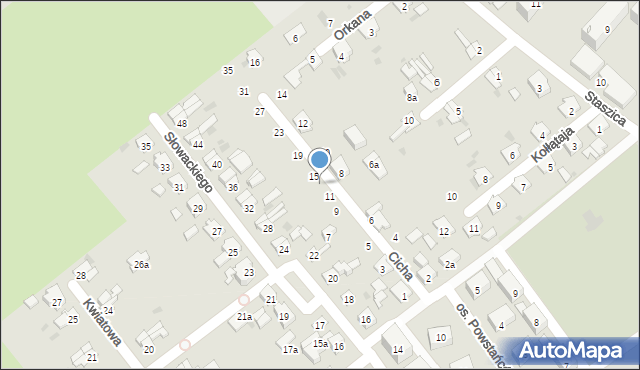 Krapkowice, Cicha, 13, mapa Krapkowice