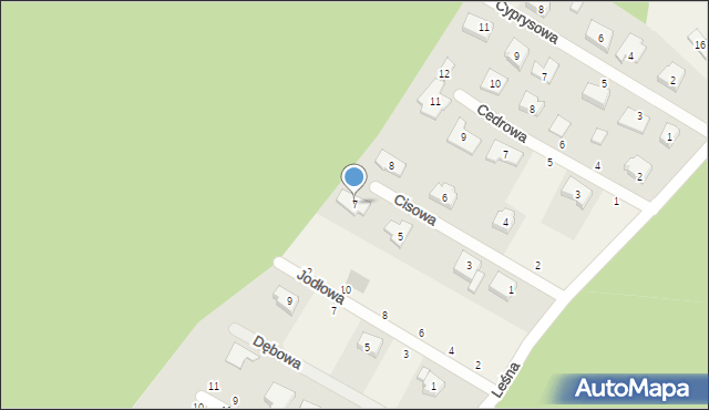 Krępa Słupska, Cisowa, 7, mapa Krępa Słupska