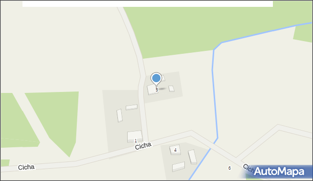 Krępsko, Cicha, 3, mapa Krępsko