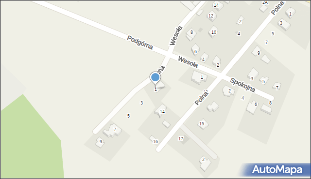 Kruki, Cicha, 1, mapa Kruki