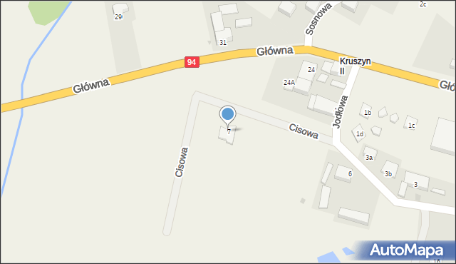 Kruszyn, Cisowa, 7, mapa Kruszyn