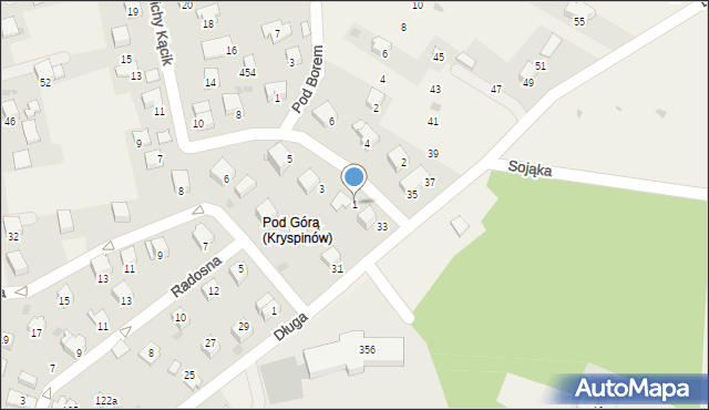 Kryspinów, Cichy Kącik, 1, mapa Kryspinów