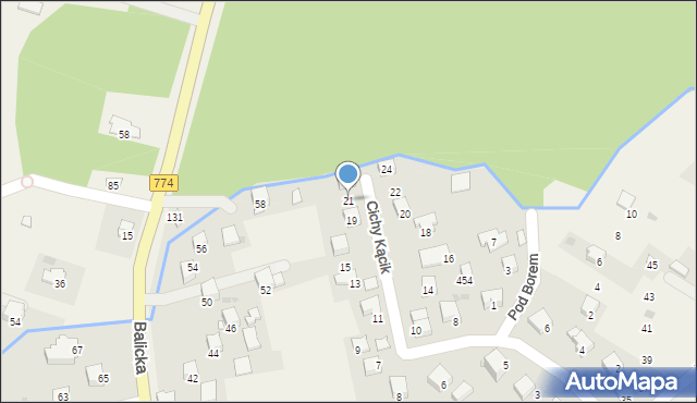 Kryspinów, Cichy Kącik, 21, mapa Kryspinów