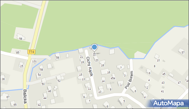 Kryspinów, Cichy Kącik, 22, mapa Kryspinów