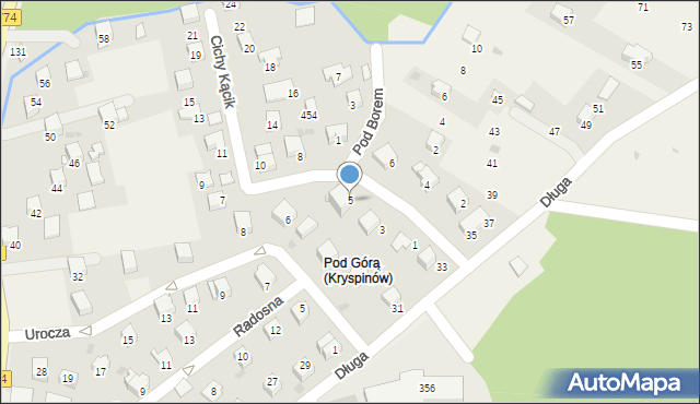 Kryspinów, Cichy Kącik, 5, mapa Kryspinów