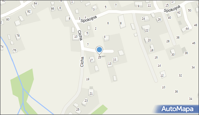 Krzeczów, Cicha, 15, mapa Krzeczów